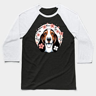 Basset Hound Delights in Spring Cherry Blossoms Radiance Baseball T-Shirt